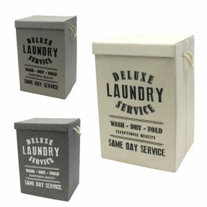 85 Ltr Deluxe Foldable Fabric Laundry Hamper Bin with Rope Handles Fold able