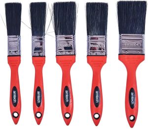 5pc No Bristle Loss Paint Brush Set - Soft Handle