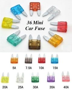 36 Assorted Car Automotive Standard Blade Fuses Fuse Set 5 10 15 20 25 30 AMP