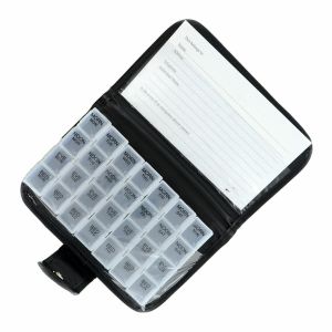 7 Day Tablet Medicine Leather Wallet Holder Pill Box Dispenser Organiser Travel