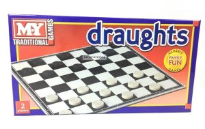 1 X Traditional Classic DRAUGHTS Full Size Family Fun Children Kids Board Games