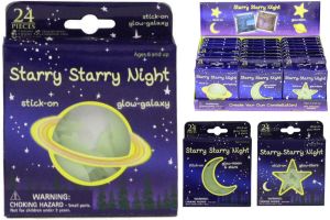 Glow in the Dark Stickers Moon Stars Galaxy Kids Room Sealing Stick on x 24