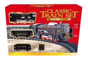 Classic Battery Operated Train Set With Tracks And Front Light 2.4M Approx Track