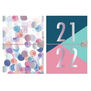2021-2022 A5 Academic Week to View Foil Finish Organiser Diary Elastic Closure X 1 Random