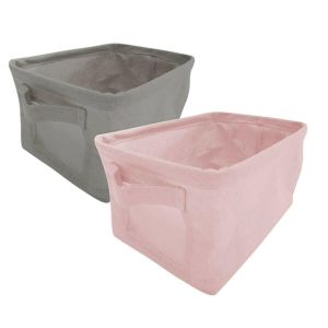 1 x Foldable Canvas Storage Box Collapsible Fabric Basket Home Shelf Organizer - 28cm x 17.5cm x 15cm
