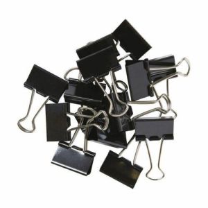 9 Black Metal Foldback Bulldog Paper Holder Spring Clips Small 19mm Office Home