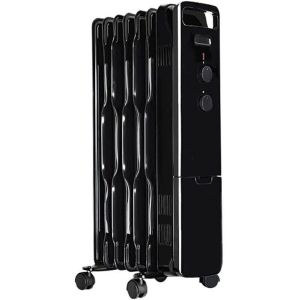 7 Fin Oil Filled Radiator 1500w with Adjustable Thermostat And 3 Heat Settings Black
