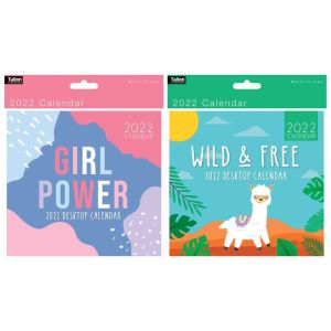 2022 Month to View Desktop Calendar Family Organiser Planner Girls Power & Wild Free