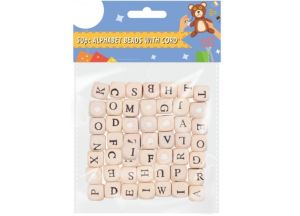 50pc alphabet beads with cord alphabet letter acrylic beads vowel bag