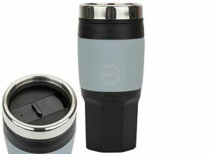 B&Co 400ml 14oz Insulated Thermal Camping Hiking Travel Mug Cup - Black