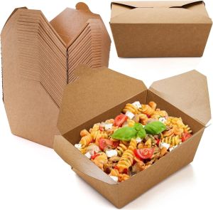 26oz No.1 Takeaway Food Snack Boxes Leak Proof Kraft Deli Food Containers Boxes For Takeout Meal Prep BBQ