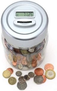 New Digital Piggy Bank UK Coin Counting Jar Money Box Coin Saving Pot BNIB 