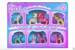 8 X Small Pony & Unicorn Character Toy Set Soft Plush Little Pony Push Toy
