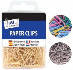 Paper Clips Gold Silver & Multi-colour Boxed100 Stationery Office School Clips