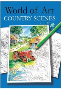 World Of Art Country Scenes Adult Colouring Book Relaxation Therapeutic