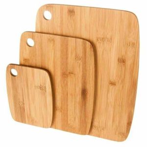 Chopping Board Set of 3 Cutting Block Bamboo Wooden Food Large Boards