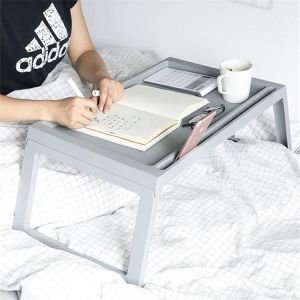 BAMBOO Laptop Bed Foldable Table Tray Notebook Phone Stand & Reading Holder Grey
