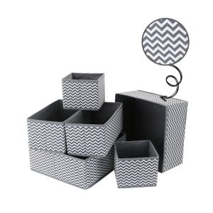 6 Piece Foldable Storage Drawer Organiser Box Tidy Socks Bra Ties Draw Divider