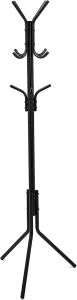 Coat Rack Matt Black Metal with 12 Hook Coat and Clothes Stand Rack