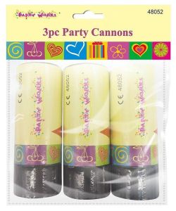 3 x Party Popper Confetti Cannon Shooter Bomb Birthday Party Wedding Gift 11cm
