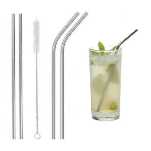 4 Metal Straws Stainless Steel Straws Drinking Straws Reusable Brush Kit Drinks Party