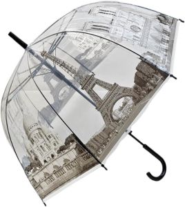 Transparent Folding Umbrella Windproof Rainproof Travel Umbrella Clear Printed Umbrella