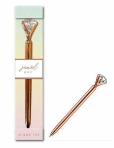 Rose Gold Luxury Diamond Ballpoint Pen Bling Metal Top Jewel Pens Gift New RGDI