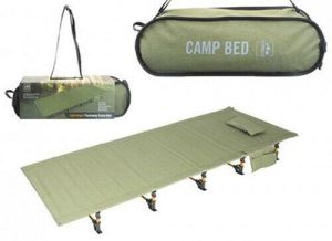 Grey Folding Camp Bed Aluminium Lightweight Packaway Camping Bed Outdoor Travel