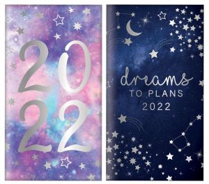 2022 Week to View Slim Diary Star Constellation Design Hardback Organiser