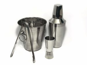 4PC Cocktail Shaker Stainless Steel Set Bar Mixer Kit Drink Bartender Champagne