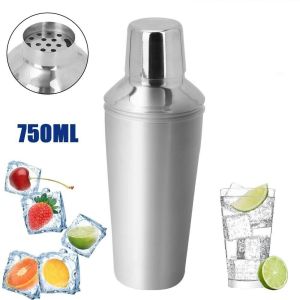 24OZ COCKTAIL SHAKER STAINLESS STEEL MARTINI BARTENDER MIXER DRINK 0.75L NEW