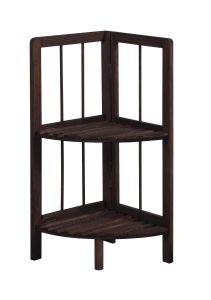 2Tier Wooden Corner Shelf Multipurpose Display Rack Organiser For Bedroom Kitchen