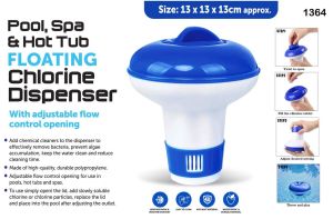 Floating Chlorine Chemical Dispenser With Adjustable Flow Control Opening For Pool, Spa & Hot Tub