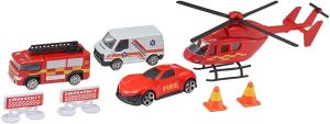 Brand New In Box Teamsterz City Rescue Diecast Rescue Vehicle 8 Piece Toy Set