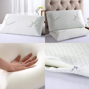 NEW BAMBOO MEMORY FOAM PILLOW ANTI-BACTERIAL ORTHOPAEDIC HEAD NECK BACK SUPPORT 