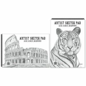 A3 Artist Sketch Book - Premium Artist Drawing Spiral 180gsm 64 Pages White X 1 Random sent