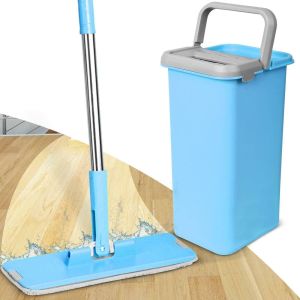Mantraraj 360� Rotate Head & Bucket Set With Flat Mop For Clean Purpose Green, Blue Color