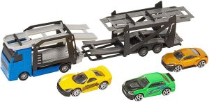 Teamsterz Die-cast Car Transporter + 3 Cars | Kids Metal Lorry Transporter Toy