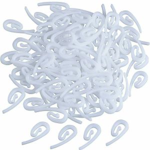 100 X Curtain Hooks for Curtains White Plastic for Curtain Rings & Header Tape
