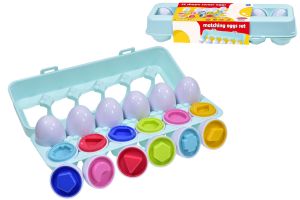 Set of 12 Shape Sorter Kids Learning Activity Preschool Matching Egg Set Crate