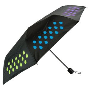 Folding Umbrellas Unisex Multi Changing Waterproof Droplets Triple Umbrella