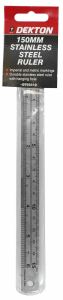 Dekton 6" Ruler 150mm Stainless Steel Metal Metric Inches & Conversion Table