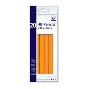 20 HB Penciles With Erasers Smooth Penciles For School, Home & Office