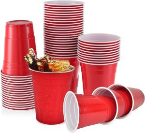 40 pack -16 Oz Red Plastic Cups | 470ml