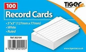 100 White Report Record Cards Ruled Sheet 5x3