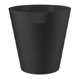 Plastic Waste Paper Bin 6L Black Waste Basket Trash Can Lightweight Round Rubbish Bin