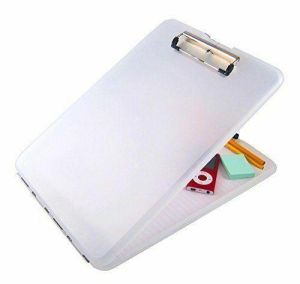 A4 Plastic Compact Clipboard Paper Storage Box File Durable Waterproof New-clear