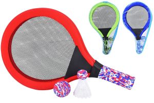 Super Neon Net Tennis Racket Sets  In Pvc Carry Bag ASSORTED colour