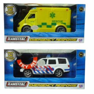 Teamsterz City Emergency Response Ambulance / Police Car Light & Sound Toys New