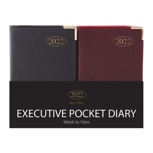 2022 Executive Pocket A7 Slim Week to View Diary Glit Edge Corner Protectors